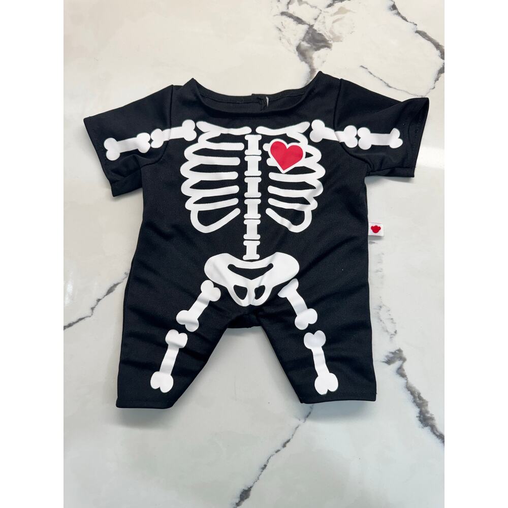 BUILD A BEAR  Black Skeleton Suit Halloween Costume One Piece